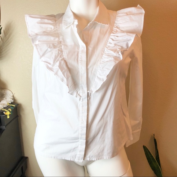 Olivia Culpo x Le Tote || NWOT Ruffle Blouse - Picture 2 of 7